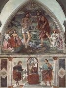 Domenicho Ghirlandaio Taufe Christ und Thronende Madonna mit den Heiligen Sebastian und julianus oil painting reproduction